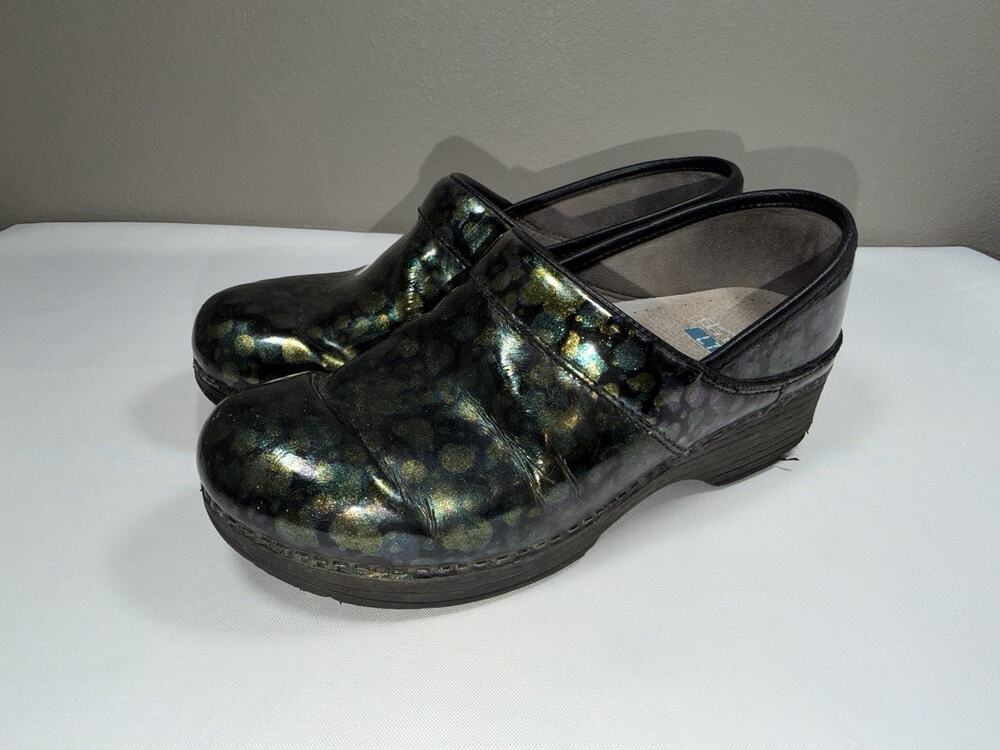 Dansko LT Pro Spotted Iridescent Clogs Nurse Leather Shoes US Women’s 9 EU 39